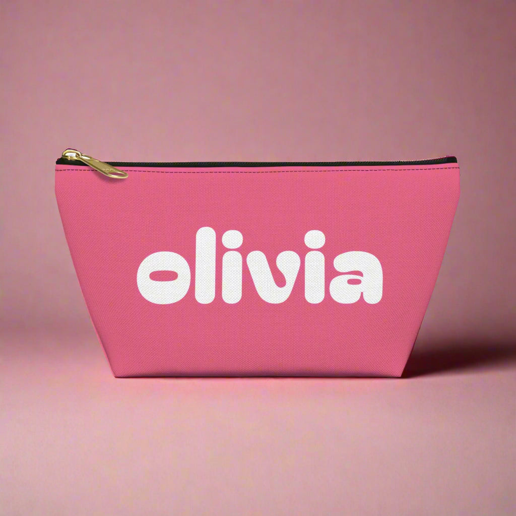 Tropical Vibe Accessory Pouch, Personalized Makeup Bag, Travel Organizing Pouch, Beach Lover Gift, Green Zip Clutch