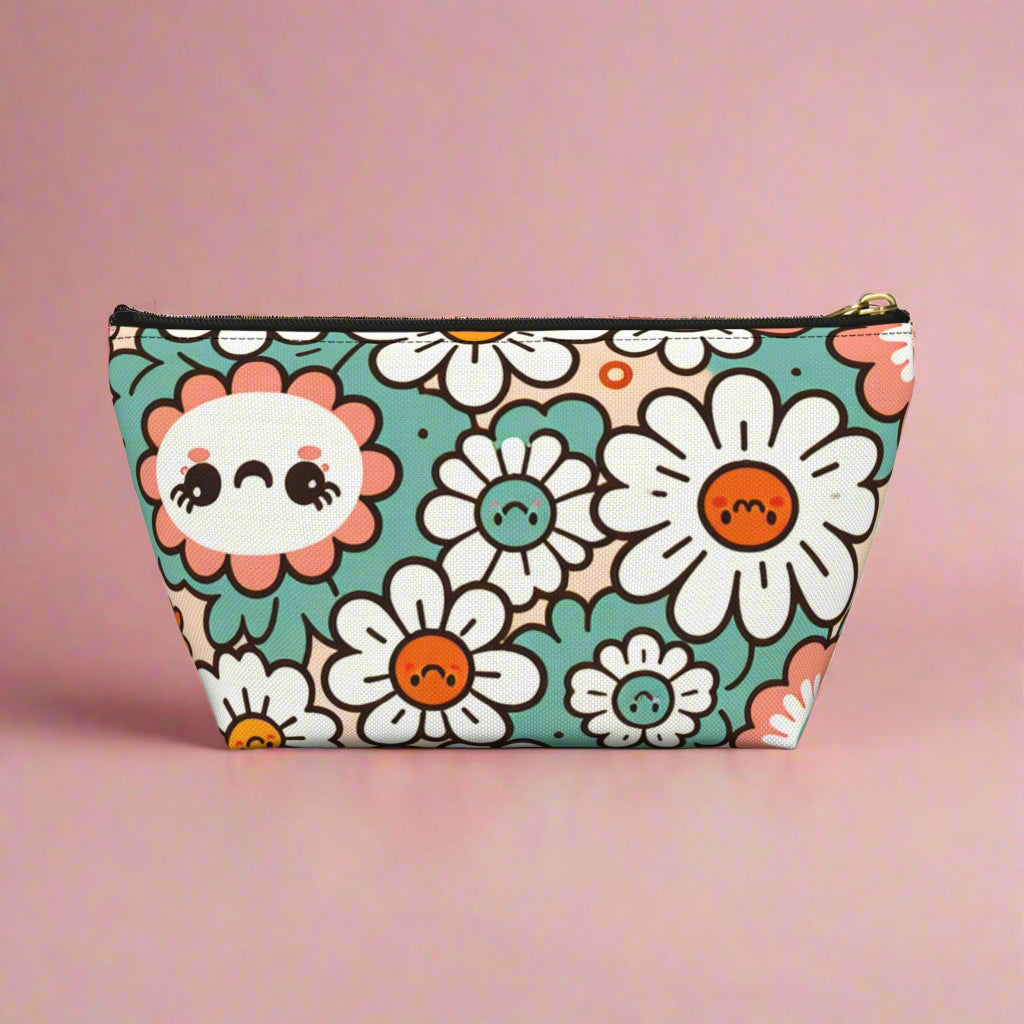 Kawaii Pouch with T-Bottom, Cute Pouch for Stationery, Small Accessories, Cosmetic Bag, Zipper Case, Gift for Her