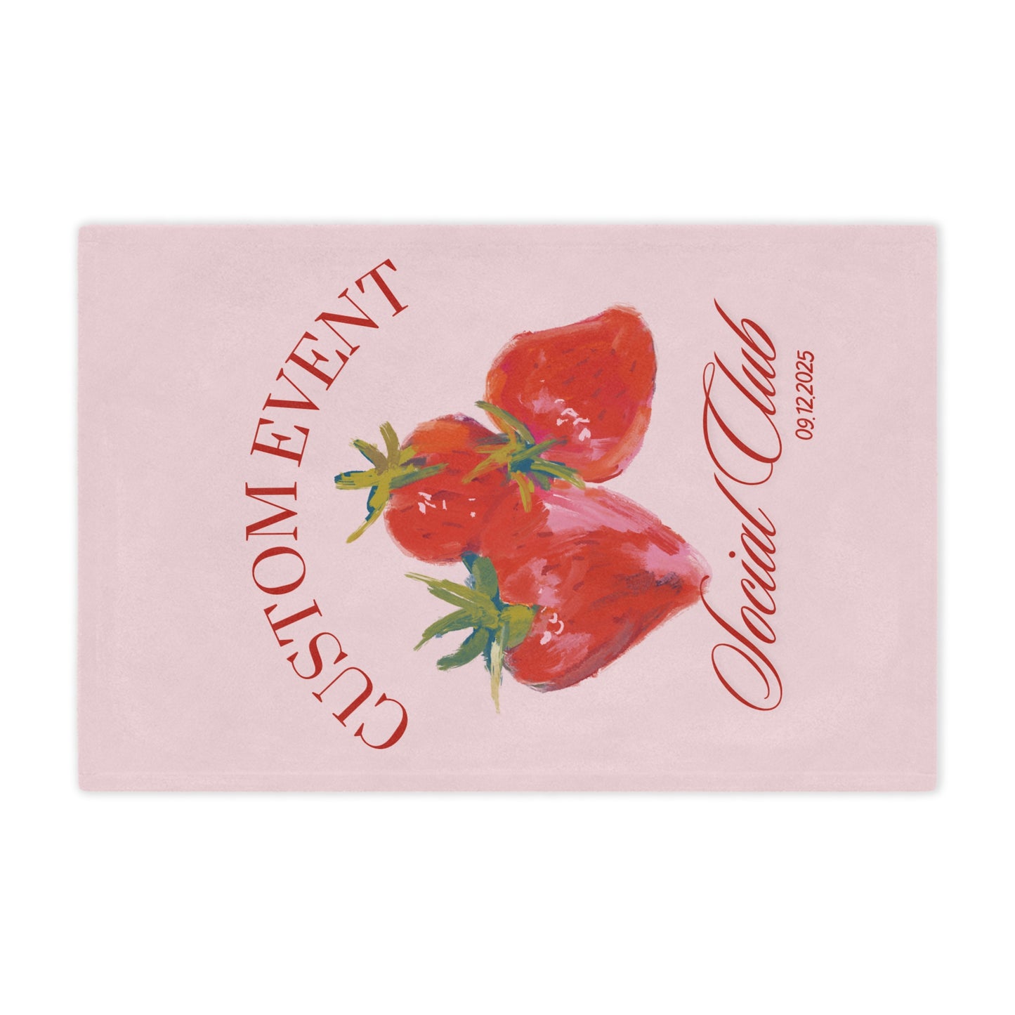 Minky Blanket - Personalized Strawberry City Event Holiday Gift, Custom Name, Soft Throw, Cozy Bedding, Unique Present