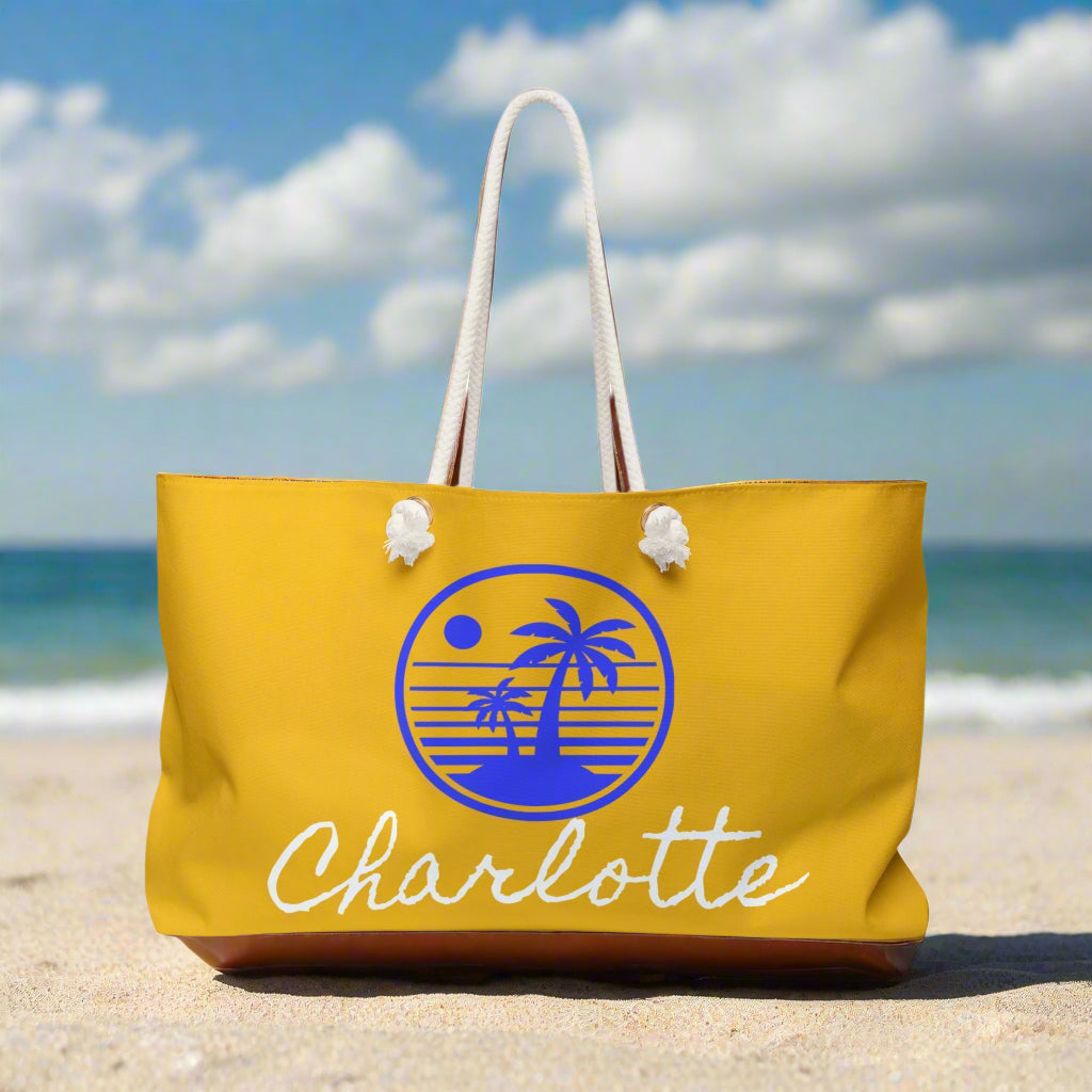 Tropical Weekender Bag, Personalized Travel Tote, Stylish Beach Bag, Customizable Gym Bag, Gifts for Her, Vacation Essential