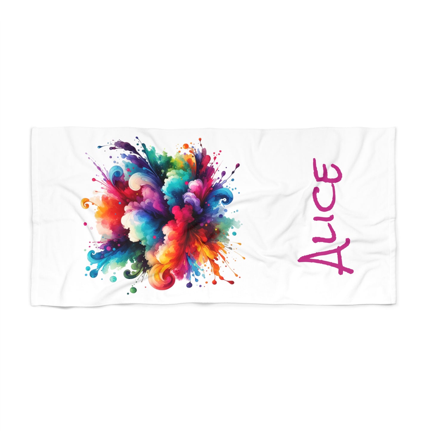 Color Bomb Summer Beach Towel - Customizable Gift for Beach Lovers, Personalized Vacation Towel, Tropical Poolside Accessory, Towel Set,