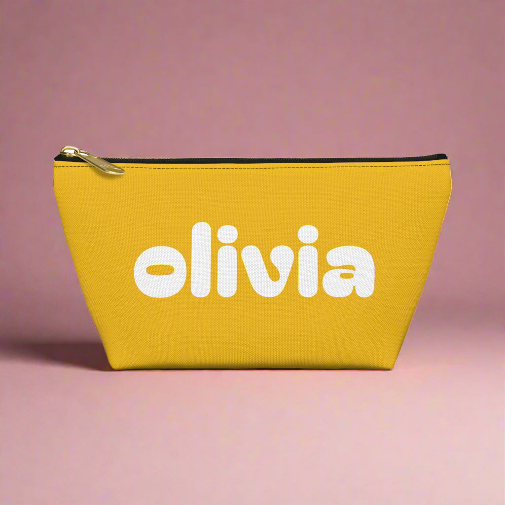 Tropical Vibe Accessory Pouch, Personalized Makeup Bag, Travel Organizer, Beach Lover Gift, Green Zip Clutch, Cosmetic Case, Toiletry Bag,