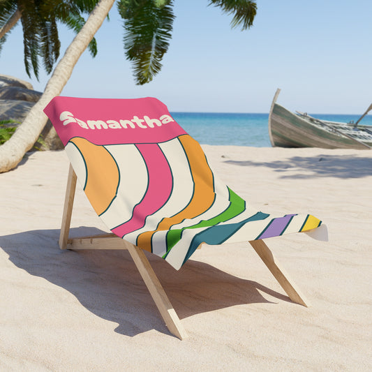 Colorful Spiral Summer Gift Beach Towel - Vibrant Sun Design, Poolside Essential, Large Towel for Beach Day, Coastal Home Decor Customizable