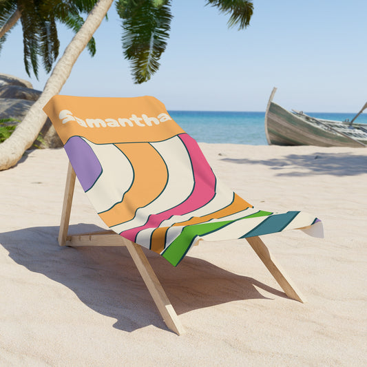 Colorful Spiral Summer Gift Beach Towel - Vibrant Sun Design, Poolside Essential, Large Towel for Beach Day, Coastal Home Decor Customizable