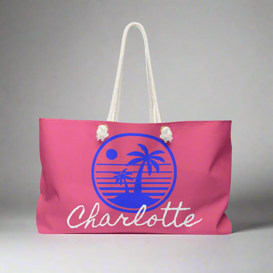 Tropical Weekender Bag, Personalized Travel Tote, Stylish Beach Bag, Customizable Gym Bag, Gifts for Her, Vacation Essential
