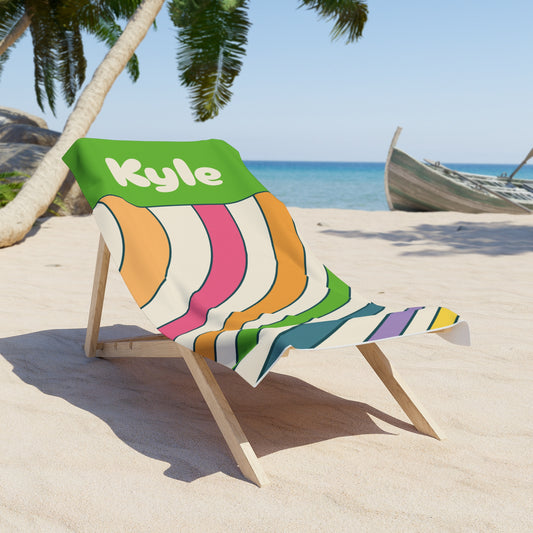 Colorful Spiral Summer Gift Beach Towel - Vibrant Sun Design, Poolside Essential, Large Towel for Beach Day, Coastal Home Decor Customizable