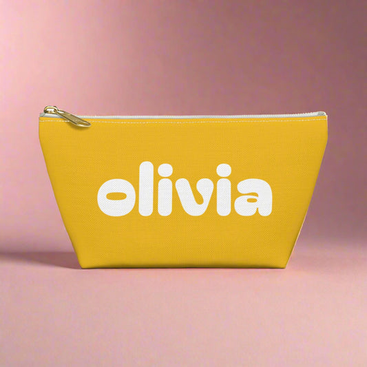 Tropical Vibe Accessory Pouch, Personalized Makeup Bag, Travel Organizer, Beach Lover Gift, Green Zip Clutch, Cosmetic Case, Toiletry Bag,
