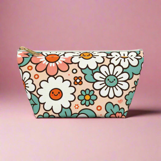 Kawaii Pouch with T-Bottom, Cute Pouch for Stationery, Small Accessories, Cosmetic Bag, Zipper Case, Gift for Her
