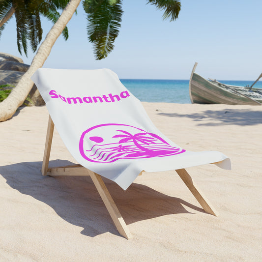 Sun Summer Beach Towel - Customizable Gift for Beach Lovers, Personalized Vacation Towel, Tropical Poolside Accessory, Holiday Towel Set,