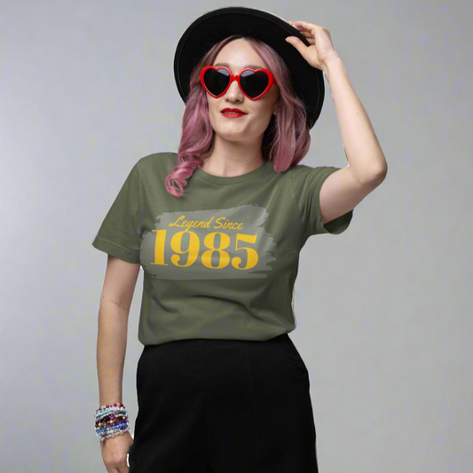 Unisex customize year of birth tee with "Legend Since 1985" design.