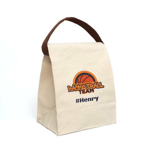 Canvas Lunch Bag - Personalized Basketball Team Coach School Insulated Tote, Travel Lunchbox