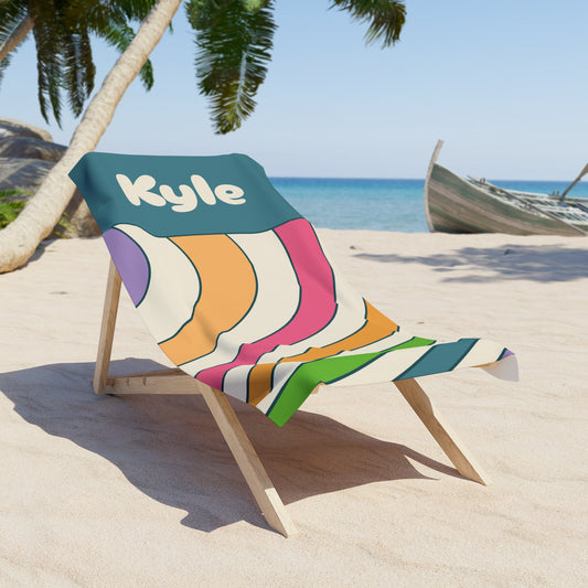 Colorful Spiral Summer Gift Beach Towel - Vibrant Sun Design, Poolside Essential, Large Towel for Beach Day, Coastal Home Decor Customizable