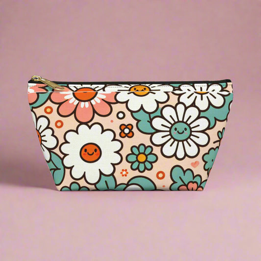 Kawaii Pouch with T-Bottom, Cute Pouch for Stationery, Small Accessories, Cosmetic Bag, Zipper Case, Gift for Her
