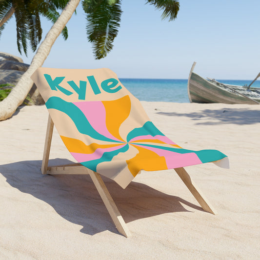 Colorful Spiral Summer Gift Beach Towel - Vibrant Sun Design, Poolside Essential, Large Towel for Beach Day, Coastal Home Decor Customizable
