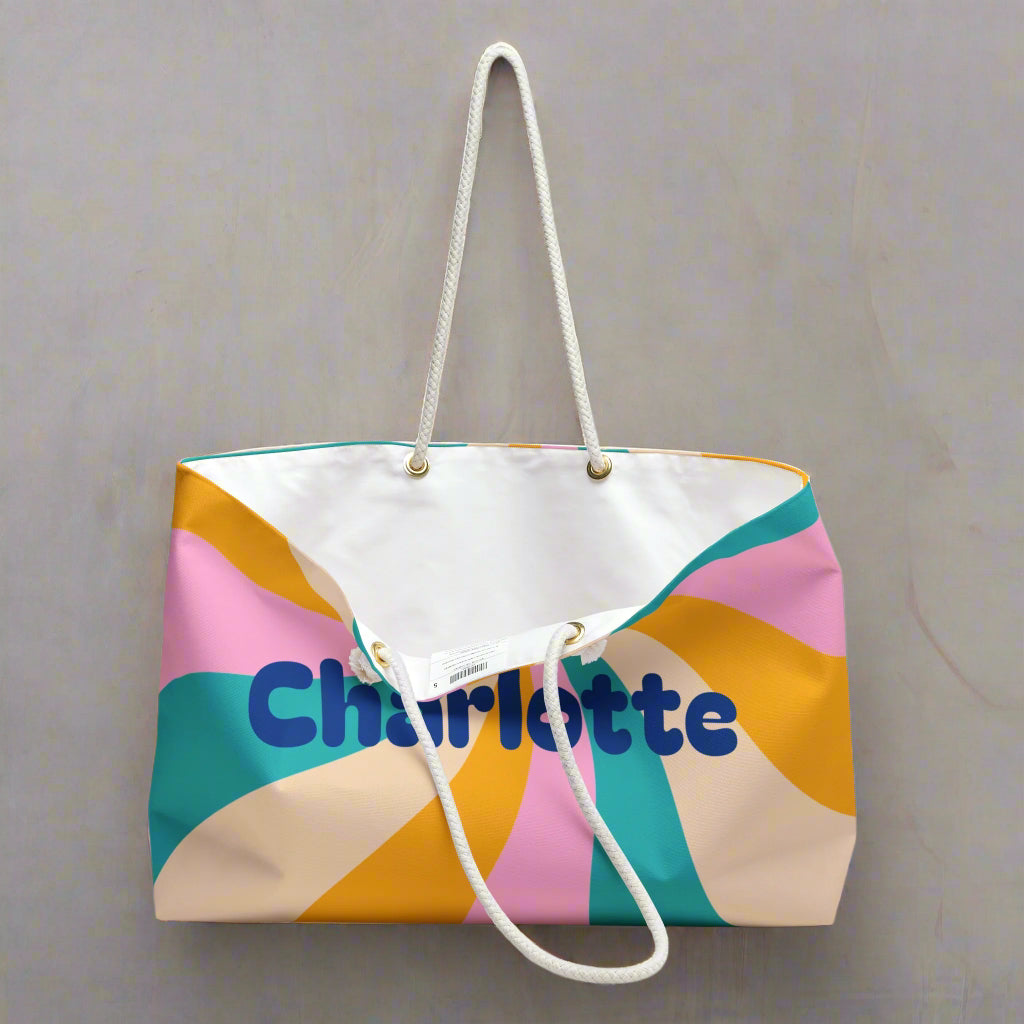Tropical Weekender Bag, Personalized Travel Tote, Stylish Beach Bag, Customizable Gym Bag, Gifts for Her, Vacation Essential