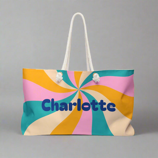 Tropical Weekender Bag, Personalized Travel Tote, Stylish Beach Bag, Customizable Gym Bag, Gifts for Her, Vacation Essential