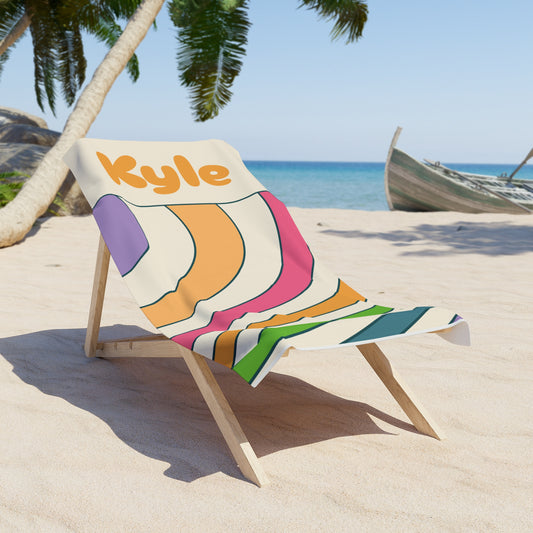 Colorful Spiral Summer Gift Beach Towel - Vibrant Sun Design, Poolside Essential, Large Towel for Beach Day, Coastal Home Decor Customizable