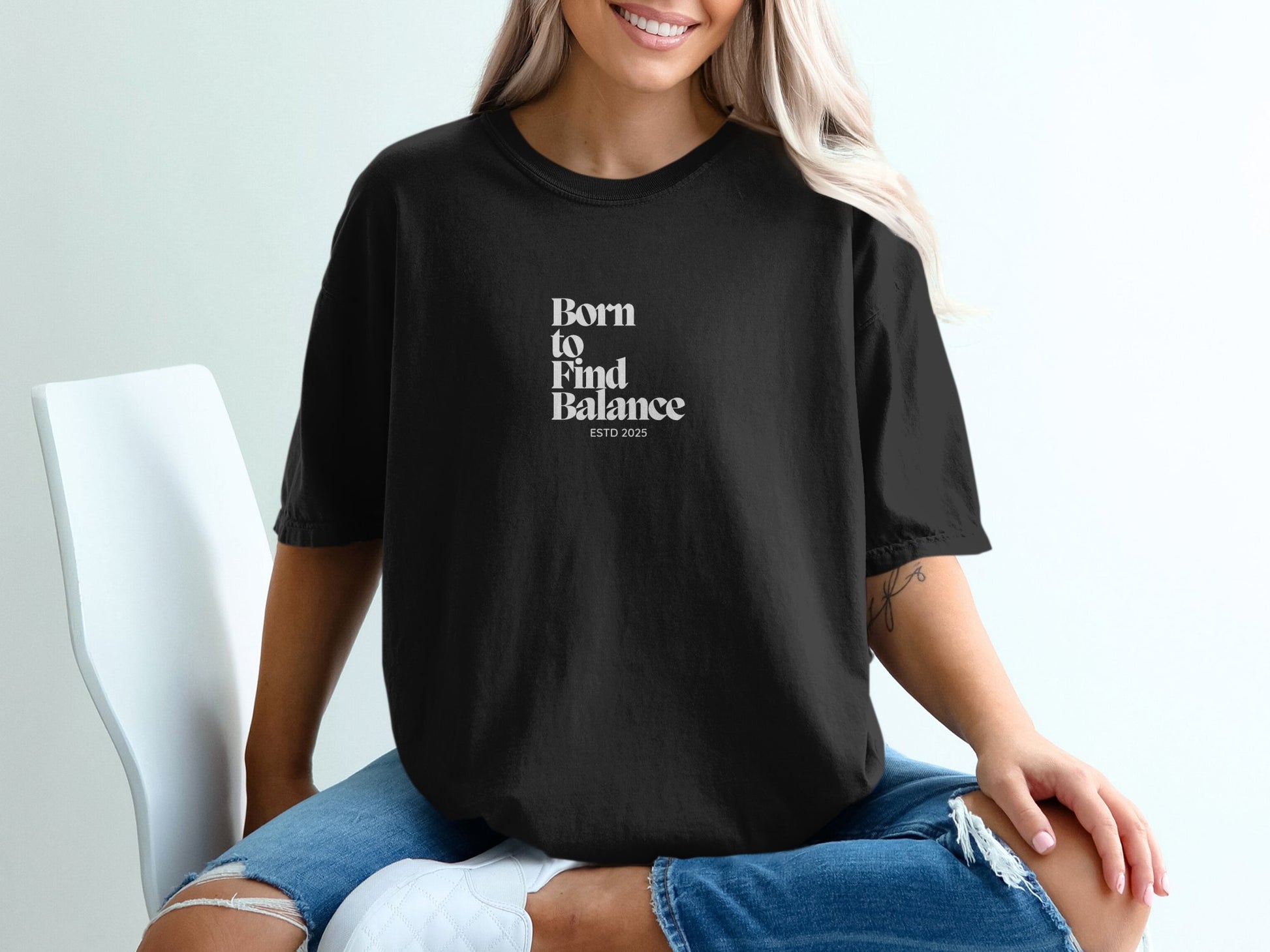 Born to Find Balance ESTD 2025 graphic T-shirt product