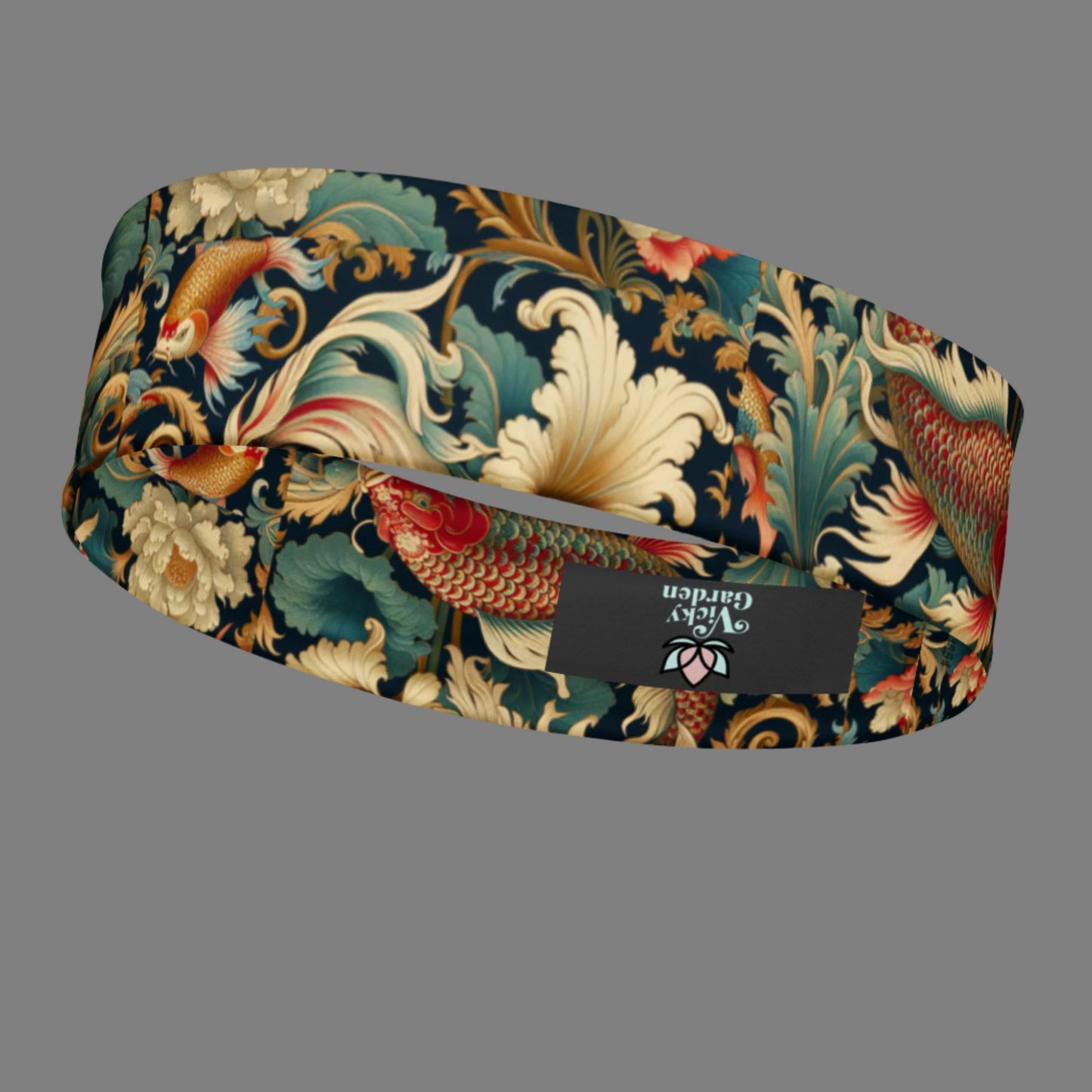 Soft Stretchy Headband for Comfort and Style - Workout Essential Swimming Koi Pattern Yoga