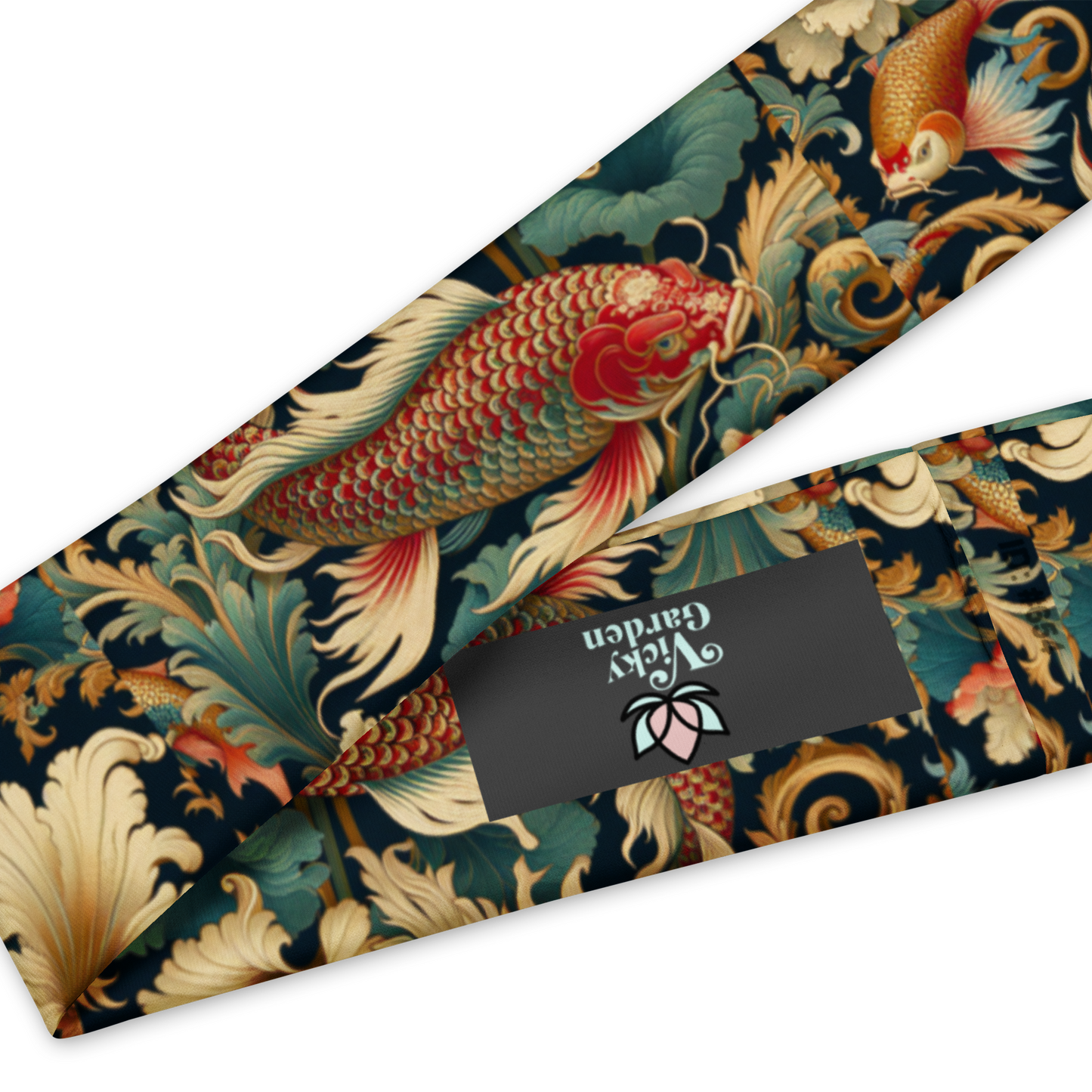 Soft Stretchy Headband for Comfort and Style - Workout Essential Swimming Koi Pattern Yoga